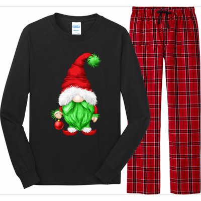 Grumpy Santa With Xmas Tree Ball Funny Anti Christmas Gnome Gift Long Sleeve Pajama Set