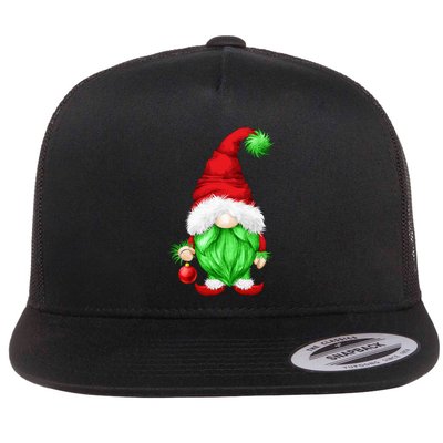 Grumpy Santa With Xmas Tree Ball Funny Anti Christmas Gnome Gift Flatbill Hat