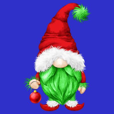 Grumpy Santa With Xmas Tree Ball Funny Anti Christmas Gnome Gift T-Shirt