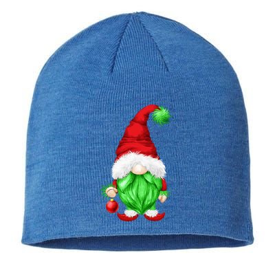 Grumpy Santa With Xmas Tree Ball Funny Anti Christmas Gnome Gift Sustainable Beanie
