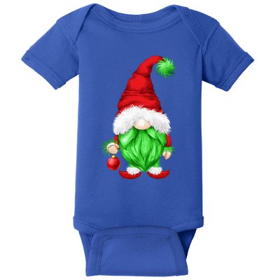Grumpy Santa With Xmas Tree Ball Funny Anti Christmas Gnome Gift Baby Bodysuit