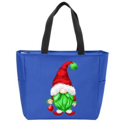 Grumpy Santa With Xmas Tree Ball Funny Anti Christmas Gnome Gift Zip Tote Bag