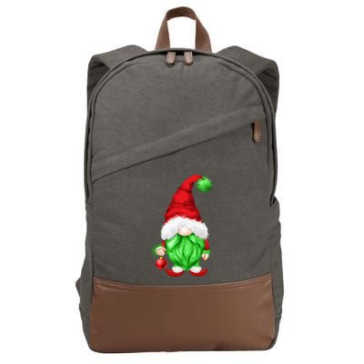 Grumpy Santa With Xmas Tree Ball Funny Anti Christmas Gnome Gift Cotton Canvas Backpack
