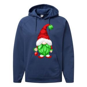 Grumpy Santa With Xmas Tree Ball Funny Anti Christmas Gnome Gift Performance Fleece Hoodie