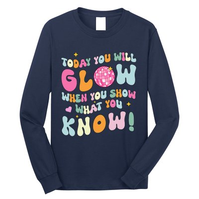 Groovy Show What You Know Test Testing Day Teacher Student Long Sleeve Shirt