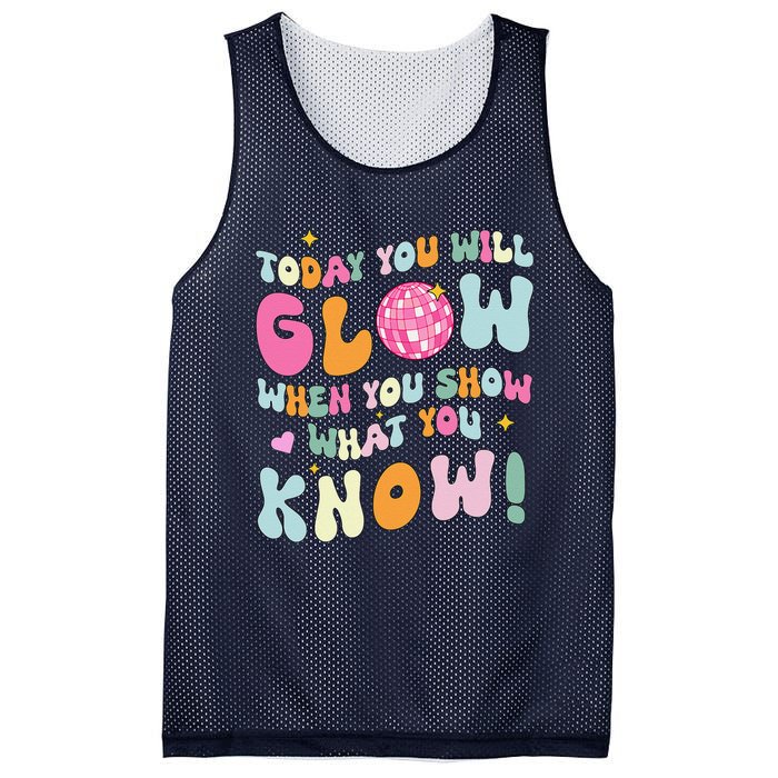 Groovy Show What You Know Test Testing Day Teacher Student Mesh Reversible Basketball Jersey Tank