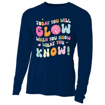 Groovy Show What You Know Test Testing Day Teacher Student Cooling Performance Long Sleeve Crew