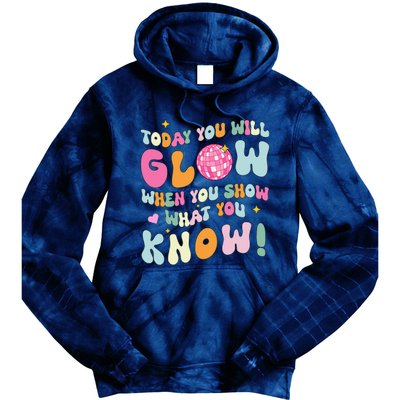 Groovy Show What You Know Test Testing Day Teacher Student Tie Dye Hoodie