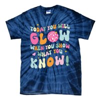 Groovy Show What You Know Test Testing Day Teacher Student Tie-Dye T-Shirt