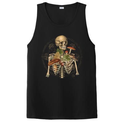 Goblincore Skeleton With Mushrooms Foraging Mycologist Fungi PosiCharge Competitor Tank