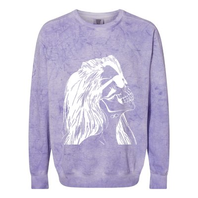 Girl Skull Woman Skull Colorblast Crewneck Sweatshirt