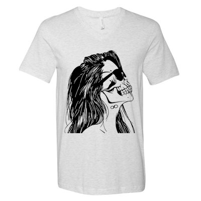 Girl Skull Woman Skull V-Neck T-Shirt
