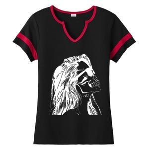 Girl Skull Woman Skull Ladies Halftime Notch Neck Tee