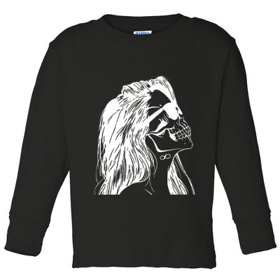 Girl Skull Woman Skull Toddler Long Sleeve Shirt