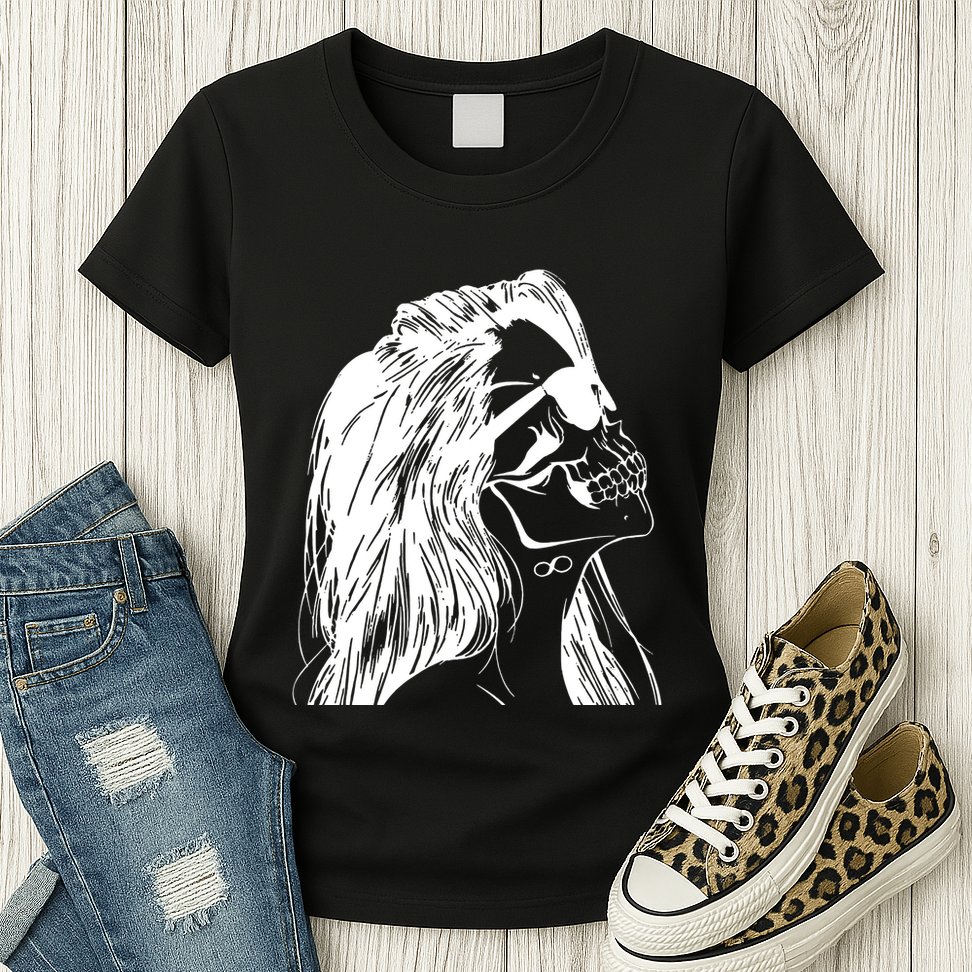 Girl Skull Woman Skull Womens T-Shirt