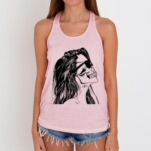 Girl Skull Woman Skull Women's Knotted Racerback Tank