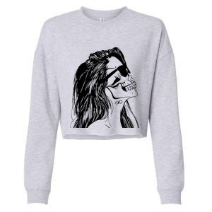 Girl Skull Woman Skull Cropped Pullover Crew