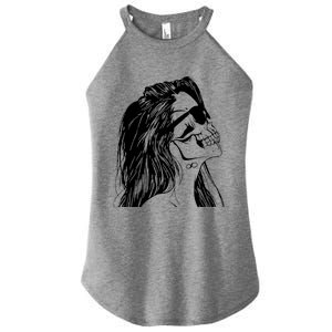 Girl Skull Woman Skull Women's Perfect Tri Rocker Tank