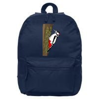 Great Spotted Woodpecker On Moss Covered Ree Birds 16 in Basic Backpack