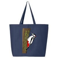 Great Spotted Woodpecker On Moss Covered Ree Birds 25L Jumbo Tote