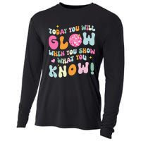 Groovy Show What You Know Test Testing Day Teacher Student Gift Cooling Performance Long Sleeve Crew