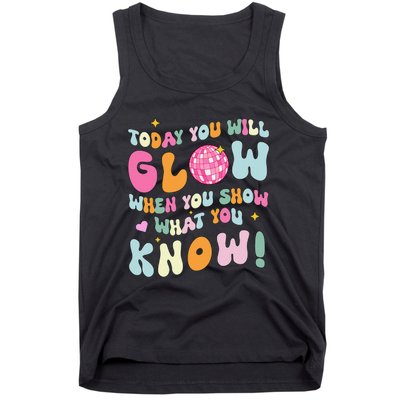 Groovy Show What You Know Test Testing Day Teacher Student Gift Tank Top