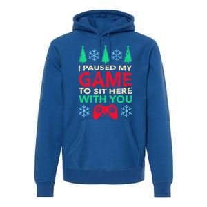 Gamer Saying Xmasi Paused My Game Ugly Christmas Meaningful Gift Premium Hoodie