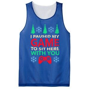 Gamer Saying Xmasi Paused My Game Ugly Christmas Meaningful Gift Mesh Reversible Basketball Jersey Tank