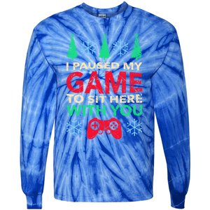 Gamer Saying Xmasi Paused My Game Ugly Christmas Meaningful Gift Tie-Dye Long Sleeve Shirt