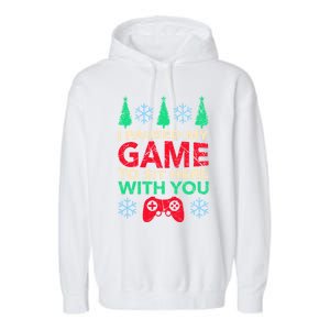 Gamer Saying Xmasi Paused My Game Ugly Christmas Meaningful Gift Garment-Dyed Fleece Hoodie