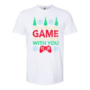 Gamer Saying Xmasi Paused My Game Ugly Christmas Meaningful Gift Softstyle CVC T-Shirt