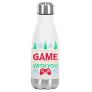 Gamer Saying Xmasi Paused My Game Ugly Christmas Meaningful Gift Stainless Steel Insulated Water Bottle