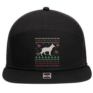 Ger Shepherd Xmas Gift Ugly Ger Shepherd Christmas Cute Gift 7 Panel Mesh Trucker Snapback Hat