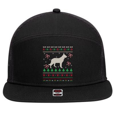 Ger Shepherd Xmas Gift Ugly Ger Shepherd Christmas Cute Gift 7 Panel Mesh Trucker Snapback Hat