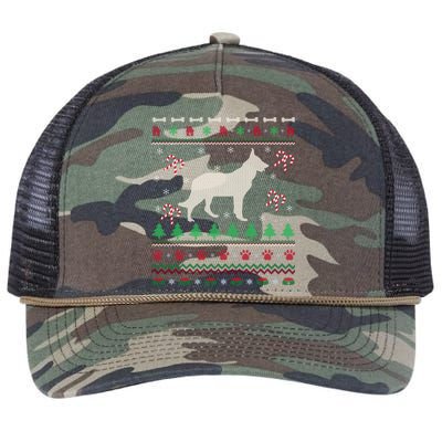 Ger Shepherd Xmas Gift Ugly Ger Shepherd Christmas Cute Gift Retro Rope Trucker Hat Cap