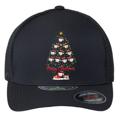 Golf Sports Xmas Lighting Santa Golf Christmas Tree Gift Flexfit Unipanel Trucker Cap