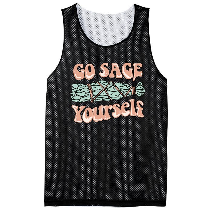 Go Sage Yourself Funny Clean Energies Healers & Psychics Mesh Reversible Basketball Jersey Tank