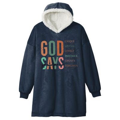 God Says You Are Inspiration Sunflower Faith Hooded Wearable Blanket