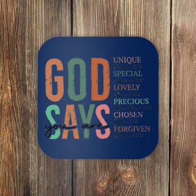 God Says You Are Inspiration Sunflower Faith Coaster