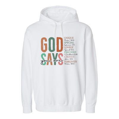 God Says You Are Inspiration Sunflower Faith Garment-Dyed Fleece Hoodie