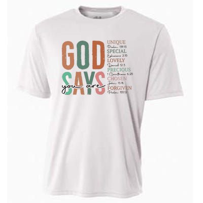 God Says You Are Inspiration Sunflower Faith Cooling Performance Crew T-Shirt