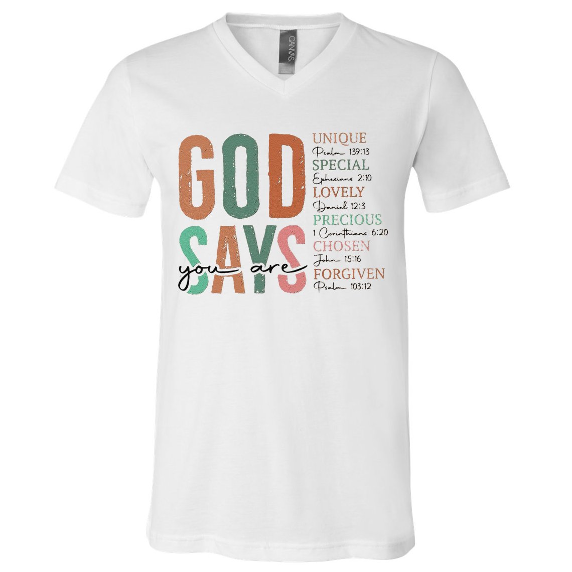 God Says You Are Inspiration Sunflower Faith V-Neck T-Shirt
