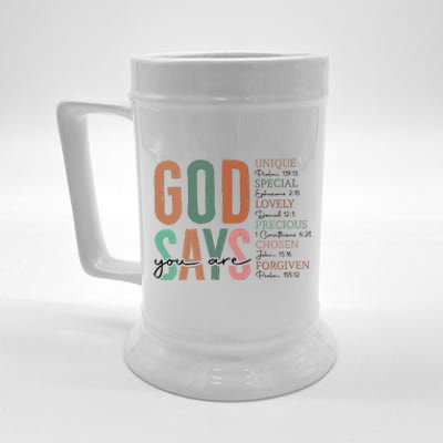 God Says You Are Inspiration Sunflower Faith Beer Stein