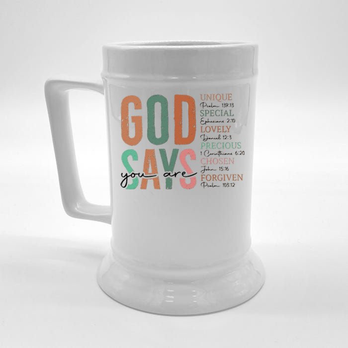 God Says You Are Inspiration Sunflower Faith Beer Stein