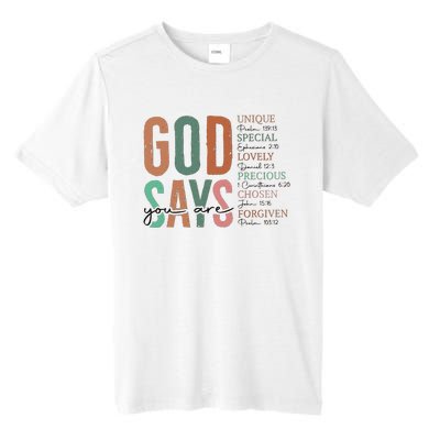 God Says You Are Inspiration Sunflower Faith Tall Fusion ChromaSoft Performance T-Shirt