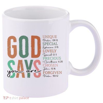 God Says You Are Inspiration Sunflower Faith 11oz C Handle Ceramic Mug