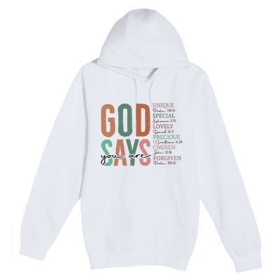 God Says You Are Inspiration Sunflower Faith Premium Pullover Hoodie