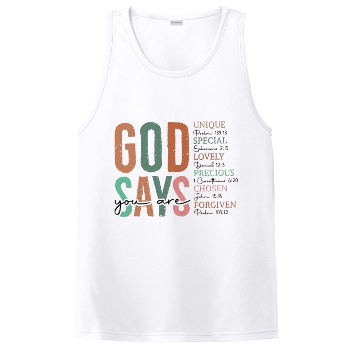 God Says You Are Inspiration Sunflower Faith PosiCharge Competitor Tank