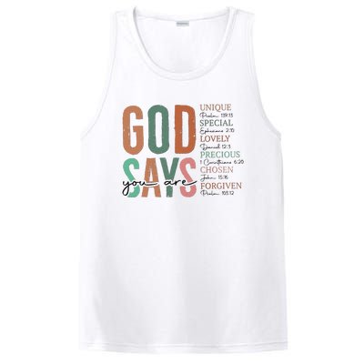 God Says You Are Inspiration Sunflower Faith PosiCharge Competitor Tank