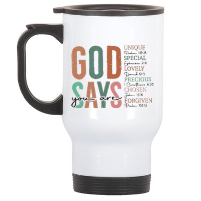 God Says You Are Inspiration Sunflower Faith Stainless Steel Travel Mug